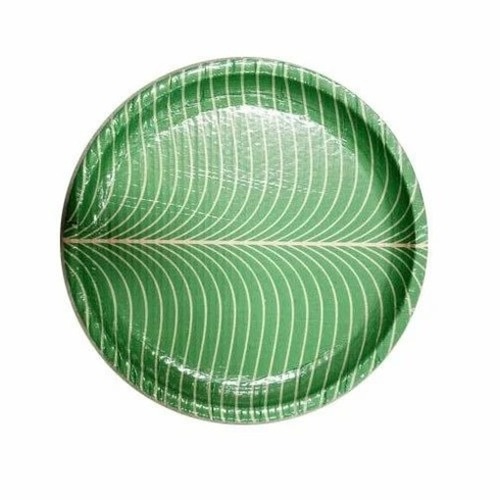 Eco Friendly Disposable Plates - Paper, 10 Inch, Green | Lightweight, Machine Pressed, Leak Resistant
