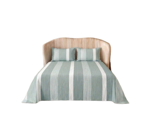 Polycotton Bed Sheets - Color: Green & White