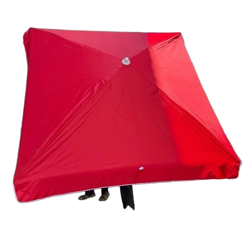 Promotional Umbrella - Polyester Standard Size Red Foldable Plastic Handle | Water Resistant Leak Proof Lightweight Reusable