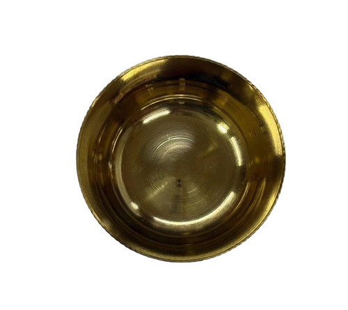 Round Brass Bowls - Brass, 3.2 Inch, Golden, Polished Finish, Wide Mouth, Leak Proof