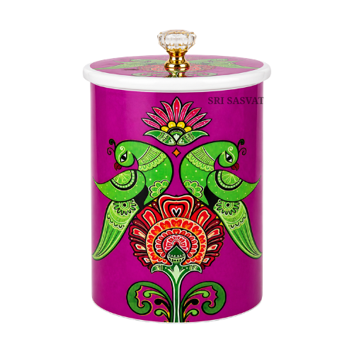 Premium Pichwai Jars - Durable Metal Base, Custom Sizes, Colorful Pichwai Art, Return Gifts for Weddings & Festivals
