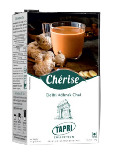 161g Cherise Delhi Adhrak Chai - Tea Bags Box Packaging | Unsweetened Ginger Flavored Fresh Grade A