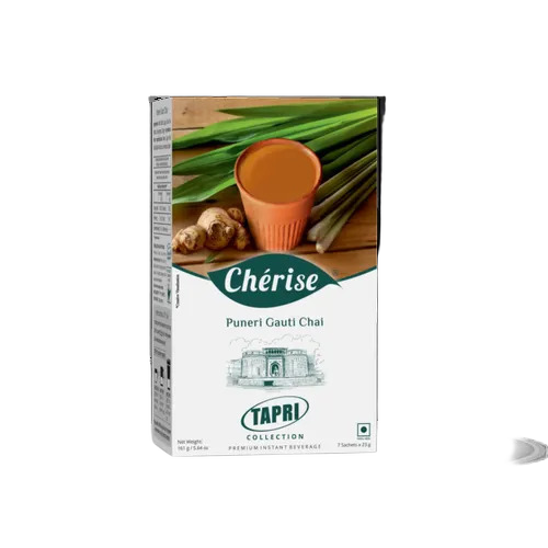 Cherise Tapri Puneri Gauti Chai - 161g Powder Box Caffeinated | Ginger Flavored Tea Grade A Fresh Taste