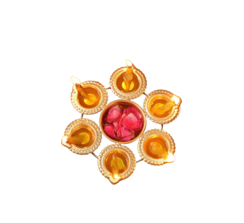 Flower Decorative Urli - Color: Gold