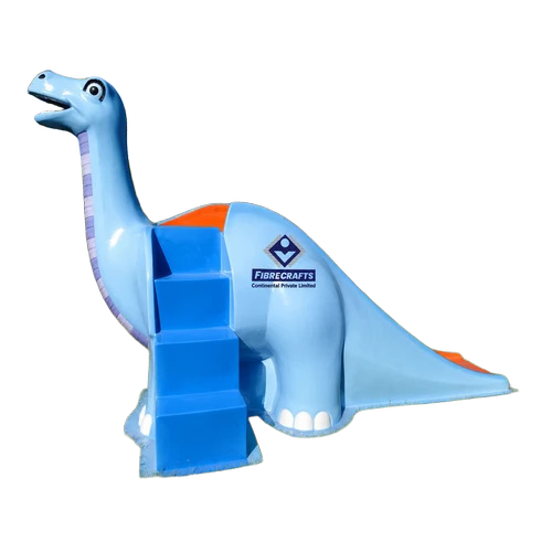 Frp Playground Dinosaur Slide - Fibreglass 5 Ft Brown Screw Cap | Durable Manual Operation Weather Resistant