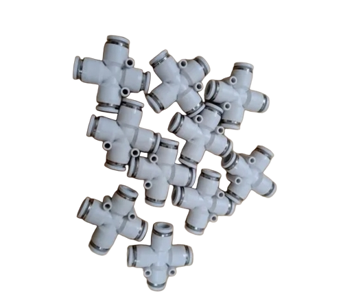 Pneumatic Cross Connector - Color: White