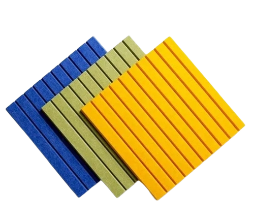Carved Polyester Fiber Acoustic Panel - Color: Blue