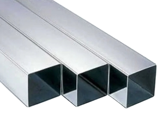 Polished Stainless Steel Square Pipe - Color: Silver