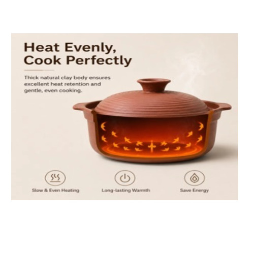 Handmade Clay Cooking Handi - Capacity: 2 Ltr