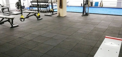 Gym Rubber Tiles - Color: Red