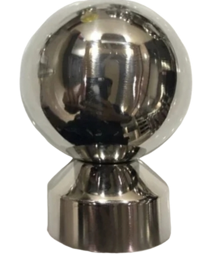 Hollow Half Round Railing Ball - Color: Silver