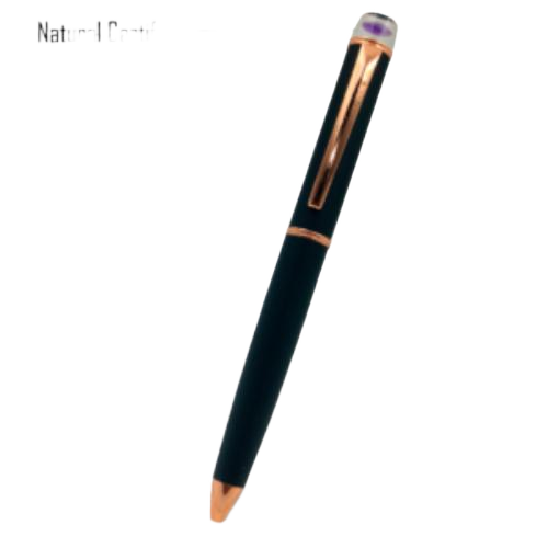 DIAMANTE A LA MODE Rose Gold Pen With Natural Certified Gemstone (AMETHYST)