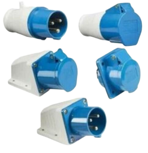 Industrial Panel Mounting Socket 32 Amp - Color: Multiple