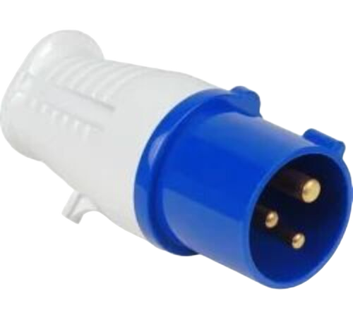 Industrial Straight Plug 16 Amp 3 Pin - Color: Multiple