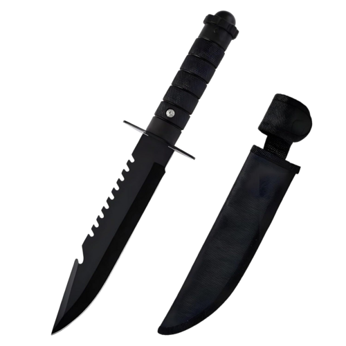 Premium Carbon Steel Black Knife - Handle Type: Plastic