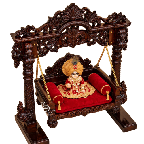 Handcrafted Wooden Krishna Swing For Laddu Gopal