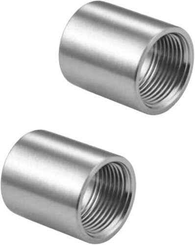 Silver Stainless Steel Coupler - Inner Diameter: 1/2 Inch (In)