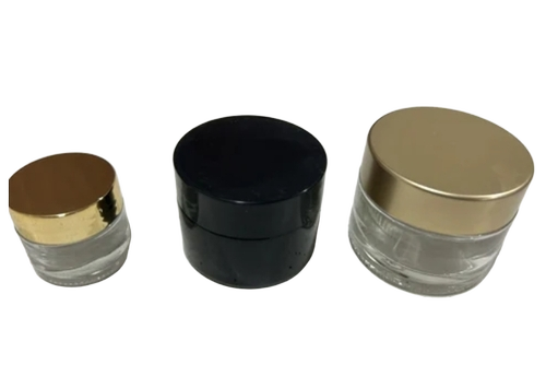 Cosmetics Glass Jar - Color: Black