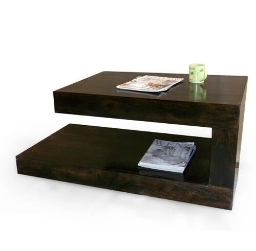 Wooden Center Table With Bottom Shelf