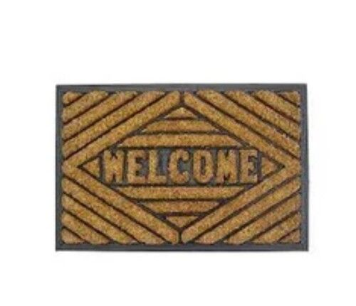 Rectangular Printed Welcome Rubber Backed Coir Door Mat