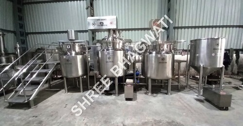 Ointment & Cream Manufacturing Plant - Stainless Steel,  Dimensions as per Client Requirements | Automatic PLC Control, Integrated Wax Heating & Water Melting Vessels, Propeller Agitators, 1-Year Warranty