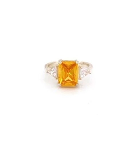 Stylish Natural Yellow Sapphire Ring For Party Wear