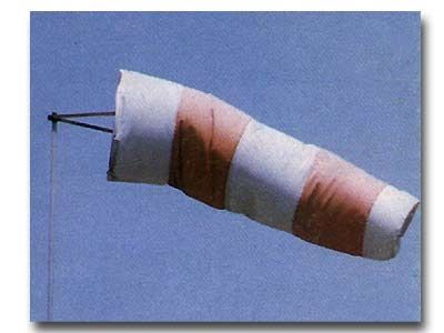 Wind Sock - Polyester Cloth 6ft Length, Red & White Strips with Heavy Duty Eyelets & Nylon Cord for Wind Direction Indication