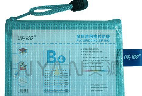 Turquoise Pvc Mesh Zipper Bag