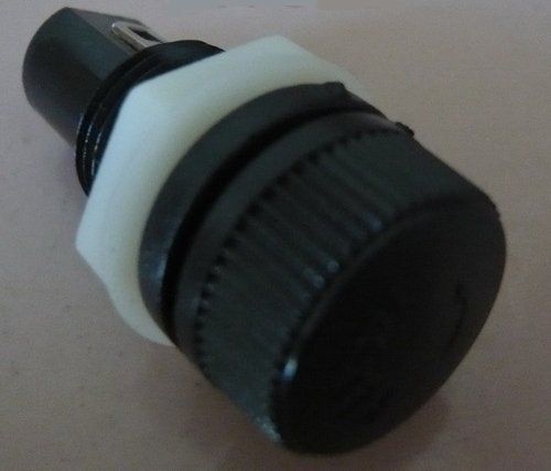 Black 6.3A Panel Mount Fuse Holder