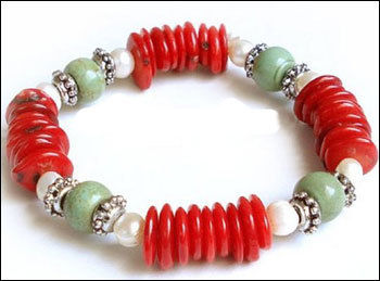 Fashion Designer Red Coral Bracelet