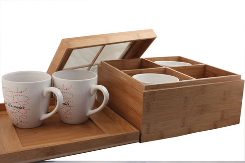 Modern Bamboo Coffee Mug Holder