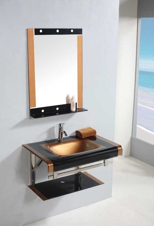 Glass Basin Bathroom Cabinet