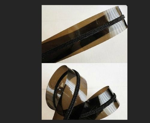 Zipper With Black Teeth And Black PVC Transparent Film