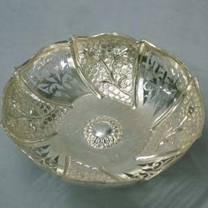 Deep Engraved Silver Fruit Bowls