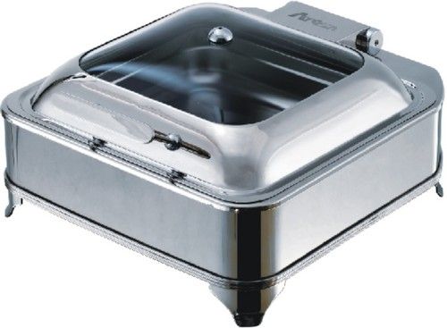 Square Glass Lid Chafer With Stand And Electric Heaters