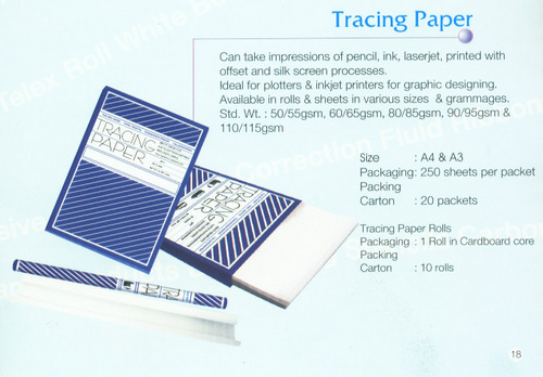 Tracing Paper - High-Quality 50/55 to 100/110 GSM | Ideal for Inkjet & Laser Printers, Custom Sizes Available