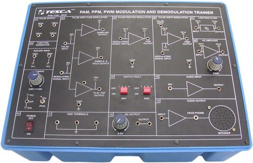 ब्लू Pam-PPM-Pwm मॉड्यूलेशन और डिमोड्यूलेशन ट्रेनर (PAM-PPM-PWM) 