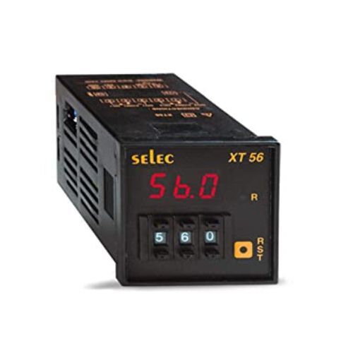 High Accuracy And Push Wheel Digital Timer - 48x48mm Black, 90-270V AC/DC | Single Setpoint, On Delay/Interval Modes, 2 C/O Outputs, Down Counting, Reset Input