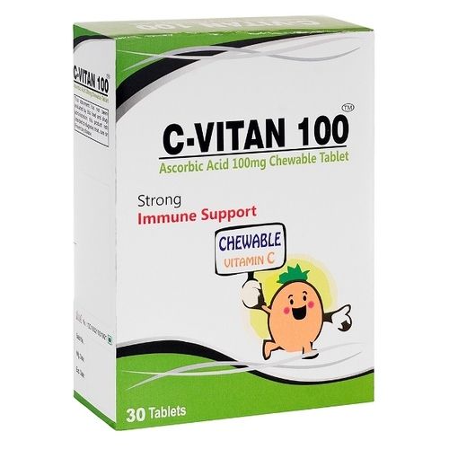 C-Vitan 100 (एस्कॉर्बिक एसिड 100mg चबाने योग्य टैबलेट) 