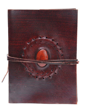 Handmade Paper Diary With Leather Cover