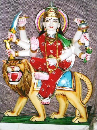 White Marble Durga Mata