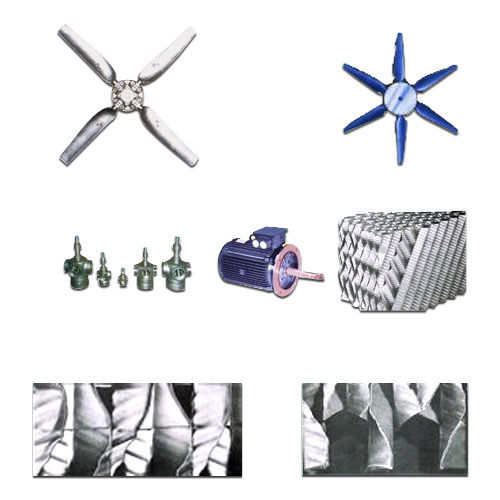 Cooling Tower Spares - FRP Blades, Low RPM Enclosed Motors, Aluminum Alloy Sprinklers, Non-Corrosive Water Distribution System | Abrasion-Resistant Coating, Dynamic Blade Balancing, Sealed Ball Bearings