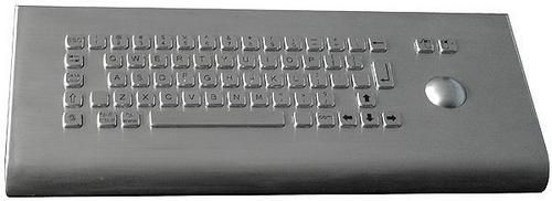 IP65 Vandal Proof Stainless Steel Desk Top Keyboard With Trackball