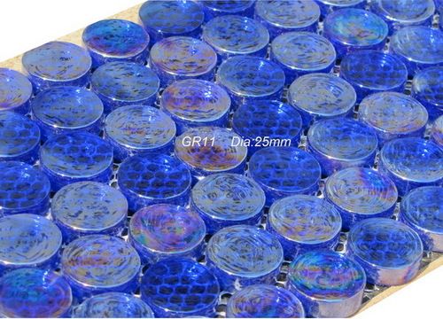 Round Metallic Glass Mosaic Tile For Swimming Pool Spa And Bathroom Decoration