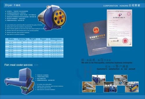 Fish Meal Machine Dryer - Horizontal Cylinder Design with Adjustable Propeller Angle, Efficient Steam Heating and Water Separation System