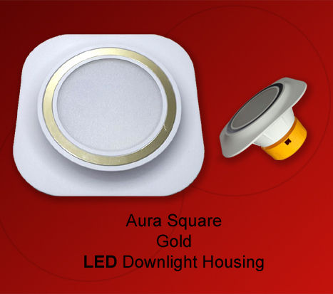 Aura Gold Led Downlight Housing Square