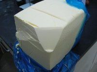 Unsalted White Butter - Made from Pure Fresh Buffalo Milk Cream, 82% Milk Fat, Off White Color, Stored in -20°C