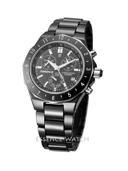 Black Zirconium Ceramic Chronograph Sports Watch