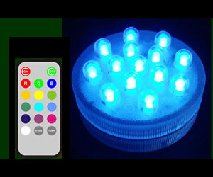 Remote Submersible Led Light-14 Led Rgb