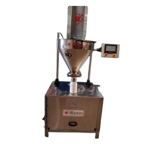 Semi Automatic Auger Type Powder Filling Machine - Stainless Steel, 965mm x 660mm x 1665mm Dimensions, 20-30 Containers/Minute Output, 1-2% Accuracy